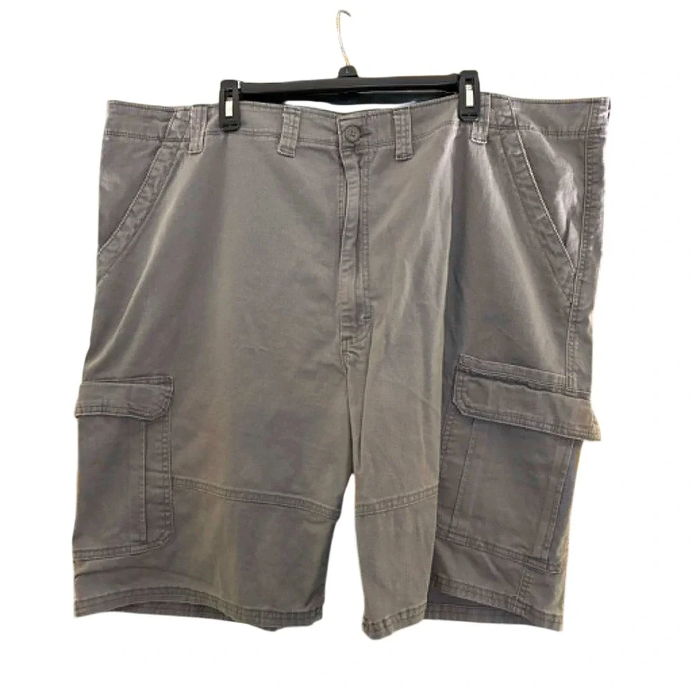 Wrangler Cargo Shorts Mens 48 Gray Relaxed Fit Stretch Cotton Utility Workwear